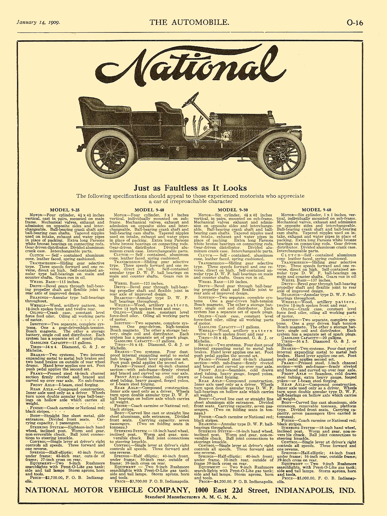 1909 National Auto Advertising